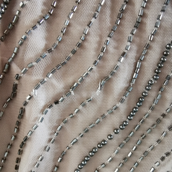 Adrianna Papell Nude Beaded Gown Size 4 - Picture 10 of 12
